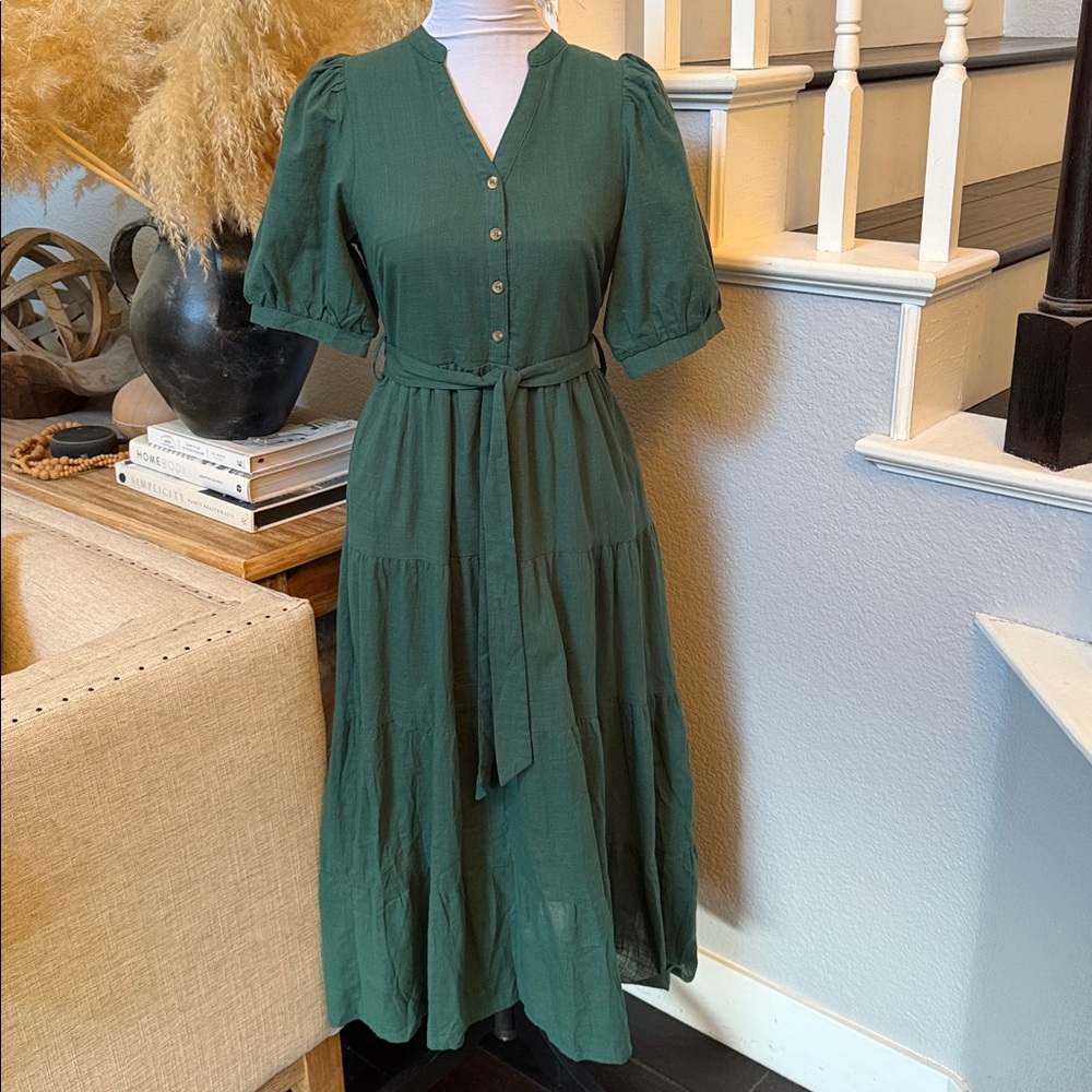 Baltic Born Camille Layered Puff Sleeve Maxi Dress Size Small - Picture 4 of 10